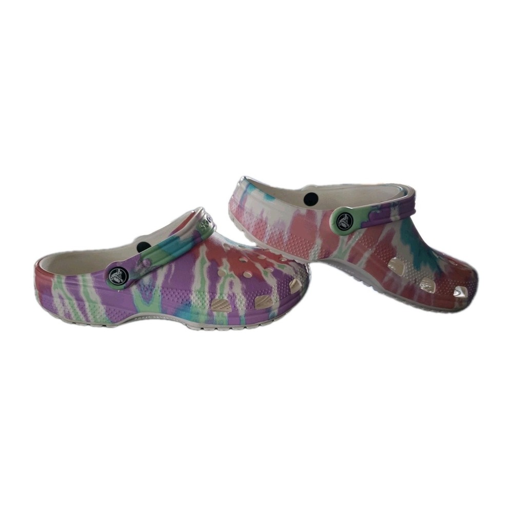 CROCS Women's Size 9 TieDye Very Clean Water Resistant  Casual Slip On Carnival - Picture 9 of 9